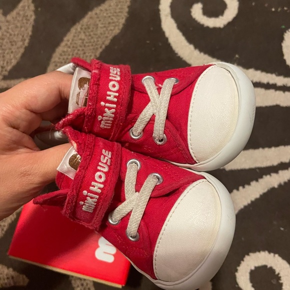 Mikihouse Red Sneakers Baby/Toddler Size 8 - Picture 4 of 5